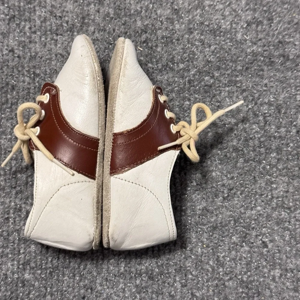 Vintage 50s Baby  Deer Baby Shoes Ideal Baby‎ Shoe Co. USA Brown/White SZ 2 BOX